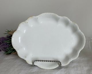 Vintage Antique White Ironstone Homer Laughlin Hudson Relish Dish Pin Dish