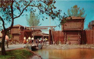 Rare Vintage Asi Triangle Disneyland Postcard.  Frontierland Entrance.