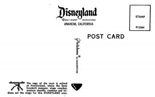 Rare Vintage ASI Triangle Disneyland Postcard.  Frontierland Entrance. 2
