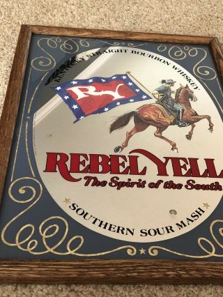 Rare and Vintage Rebel Yell Spirit of the South Kentucky Whiskey Mirror 3