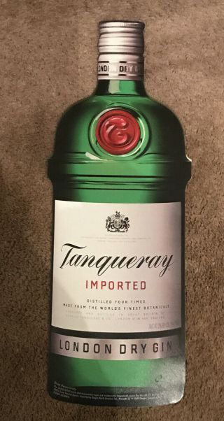 Rare Tanqueray Metal Promo Sign Imported London Dry Gin 2ft L X 8” W