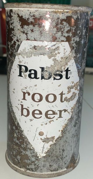 Vintage 1950s Pabst Root Beer Soda Flat Top Can 10oz Pbr Old Rare Ft