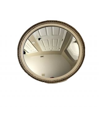 Vintage Round Convex Mirror.  Atsonea.  Made In England Cream & Gold 16”