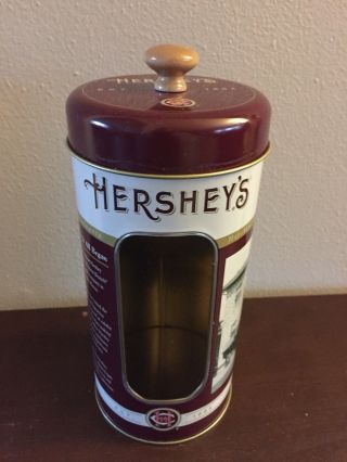 Hershey Chocolate Candy Historical Tin With Rare Front Display Window 7 3/8”tall