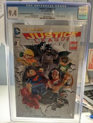 Rare Justice League 1 Htf Lego Variant Cgc 9.  4 52 Dc Premiere Edition