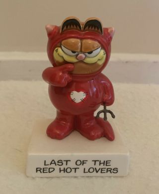 1981 Garfield Enesco Figurine “last Of The Red Hot Lovers” Devil Rare Vintage