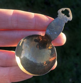Antique Brass Arts And Crafts Tea Caddy Spoon