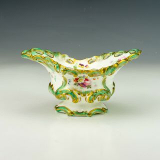 Antique Dresden Porcelain Basket - Flower & Butterfly Decorated - Handle