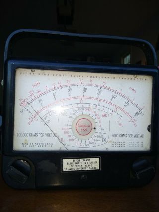 Vintage Simpson 269 Ultra High Sensitivity Volt Ohm Microammeter Multi - Meter