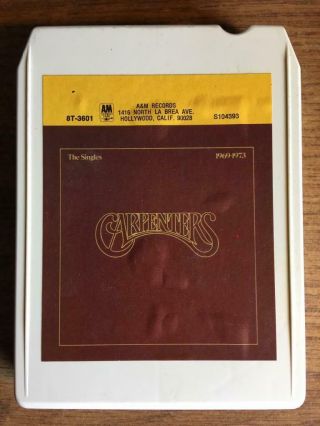 CARPENTERS SINGLES 1969 - 1973 RARE RCA 8 TRACK TAPE LATE NITE BARGAIN 2