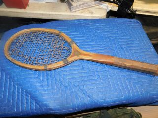 Rare Antique C 1910 E Kent Peerless Tennis Racquet Vintage