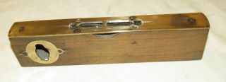 Antique Wooden And Brass Spirit Level Old Woodworking Tool Level