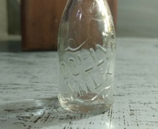 VTG.  /ANTIQUE AVOR DOLLY ' S MILK Miniature Glass Bottle CANDY Container TIN CAP 3