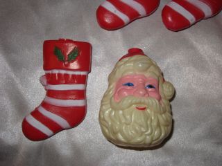 10 Pc Rare Vintage Blow Mold Santa Claus & Stocking Christmas Light Covers Wow