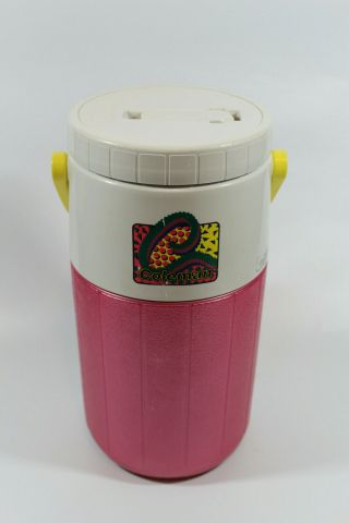 Rare Coleman 5590 1/2 Gallon Water Cooler Jug Pink/yellow Vintage 80s