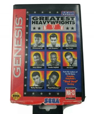 Greatest Heavyweights Sega Genesis 1993 Complete Vintage Boxing Rare