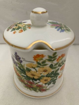 Fortnum & Mason Vintage Porcelain Floral Gold Trim Sugar Bowl With Lid England