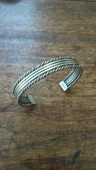 Antique Heavy Sterling Silver Torc Bracelet Unisex 24.  4 Grams /jewellery Brooch