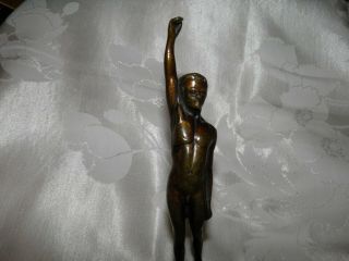 Vintage Art Deco Bronze Male Nude Figure 6.  5 " Tall