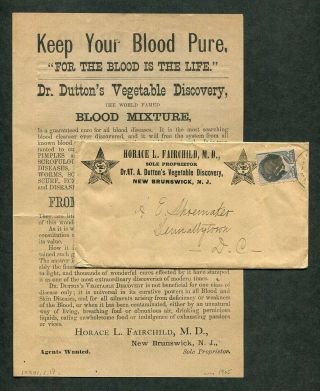 C1895 Antique Quack Medicine Handbill & Cover Dr Dutton 