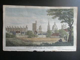 1770s Antique Engraved View Of Oxford