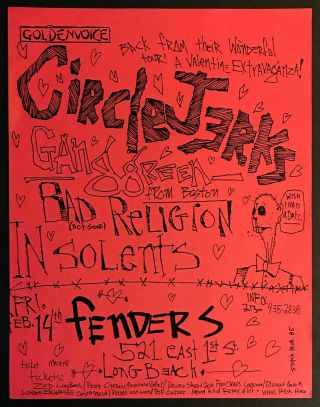 Bad Religion,  Circle Jerks Punk Concert Poster/flyer 
