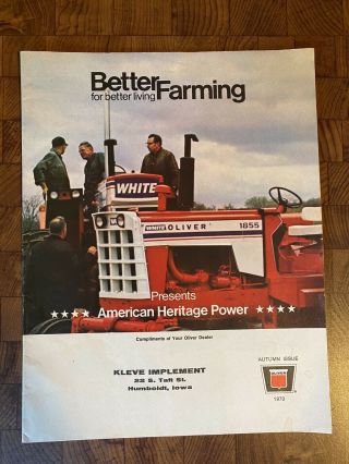 Vintage Rare White Oliver Better Farming Autumn 1970 Brochure Humboldt,  Iowa