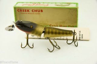 Vintage Creek Chub Jointed Pikie Minnow Antique Fishing Lure CF7 2