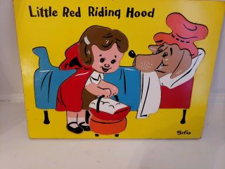Rare Vintage Sifo Wooden Puzzle Little Red Riding Hood Wow
