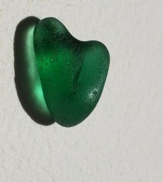 Sea Glass Rare Deep Teal Green 3 D Heart Gem Beach Find Jq