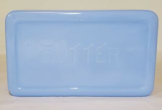Jeannette Delphite Blue Butter Dish Lid Rare Evc Large 1 Lb Butter Cover