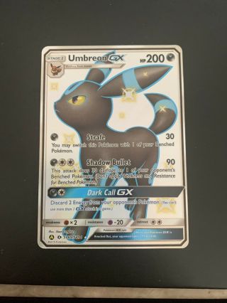 Shining Umbreon Gx - Hidden Fates Sv69/sv94 - Shiny Vault Ultra Rare Pokemon Tcg
