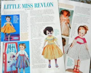 5p History Article,  Pics - Vtg Ideal Little Miss Revlon Fashion Dolls