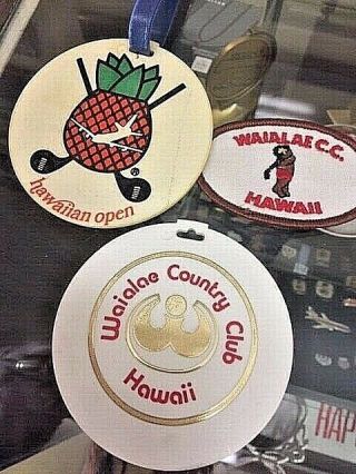 Vintage Rare The Hawaiian Open Golf Bag Tags - Waialae Country Club And Patch