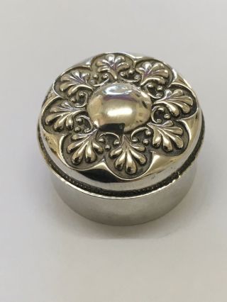 Pretty Victorian Solid Silver Pill Box By Sydney & Co Birmingham 1900