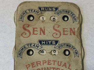 Vtg Antique 1920s Sen Sen Gum Advertising Perpetual Baseball Score Counter Rare 3