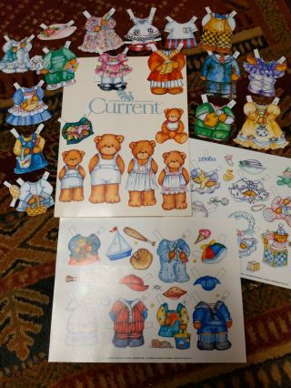 Vintage Current – Lucy Riggs - Teddy Bear Paper Dolls - 50 Cut.  Exc.  Cond.