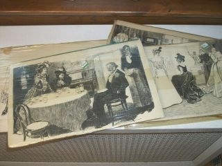 Four Gibson Girls Prints From Magazines Golf,  Circa 1900s