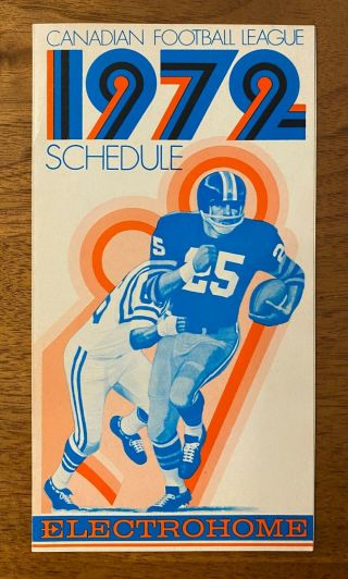 Extremely Rare 1972 Canadian Football League Cfl Schedule