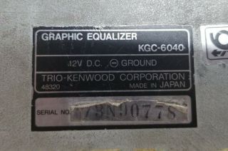 Kenwood KGC - 6040 Graphic Equalizer Rare vintage old school collectors item Rare 3