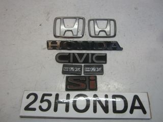 1985 - 1987 Honda Civic Crx Si Oem Emblem Set Oem Jdm 1g Rare