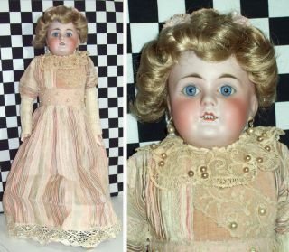21 " Antique German Kestner Early Shoulder Head Doll Kid Leather Body Chips Hands