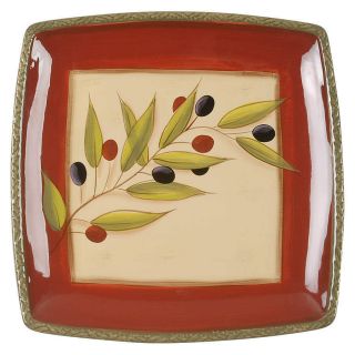 Clay Art Antique Olive Square Dinner Plate 8839940