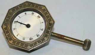 Antique Waltham Watch Co.  8 Days Car Clock 7 Jewels No Glass Winds & Runs
