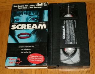 Rare Vintage Vhs Scream Courtney Cox Blue Cover Variant Wes Craven Horror