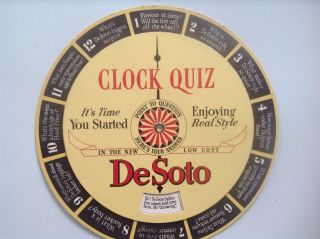 Rare De - Soto Clock Quiz Brochure With Questions And Answers