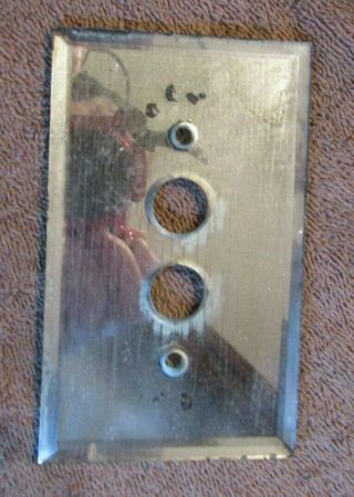 Rare Vintage Mirrored Push Button Wall Light Switch Plate Cover Made In Germany