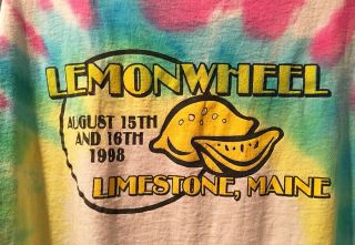 Phish Lemonwheel 1998 Tie Dye T Shirt Authentic Vintage VERY RARE Limestone,  ME 3