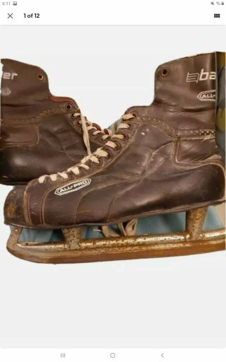 Antique Mens ALL PRO HOCKEY ICE SKATES COLLECTIBLE 2
