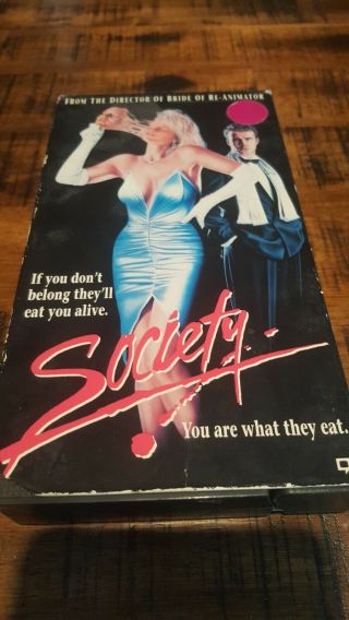 Society (1989) Vhs Horror Rare Oop Htf Vintage Cult Slasher